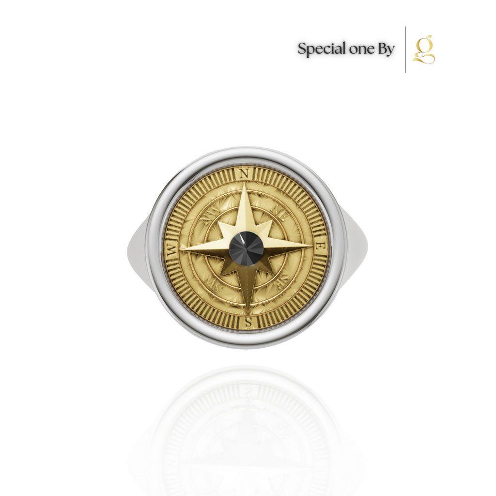 S26® 0.10 Carat Black Diamond Compass Ring