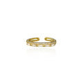 Gold Plated Silver Ring with Baguette Zircon Details 