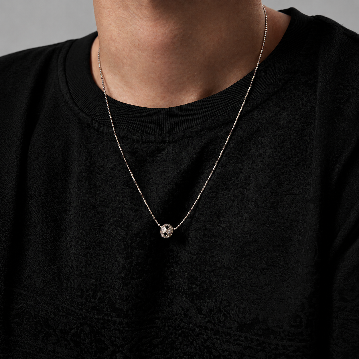 G-Ball Zircon Silver Necklace