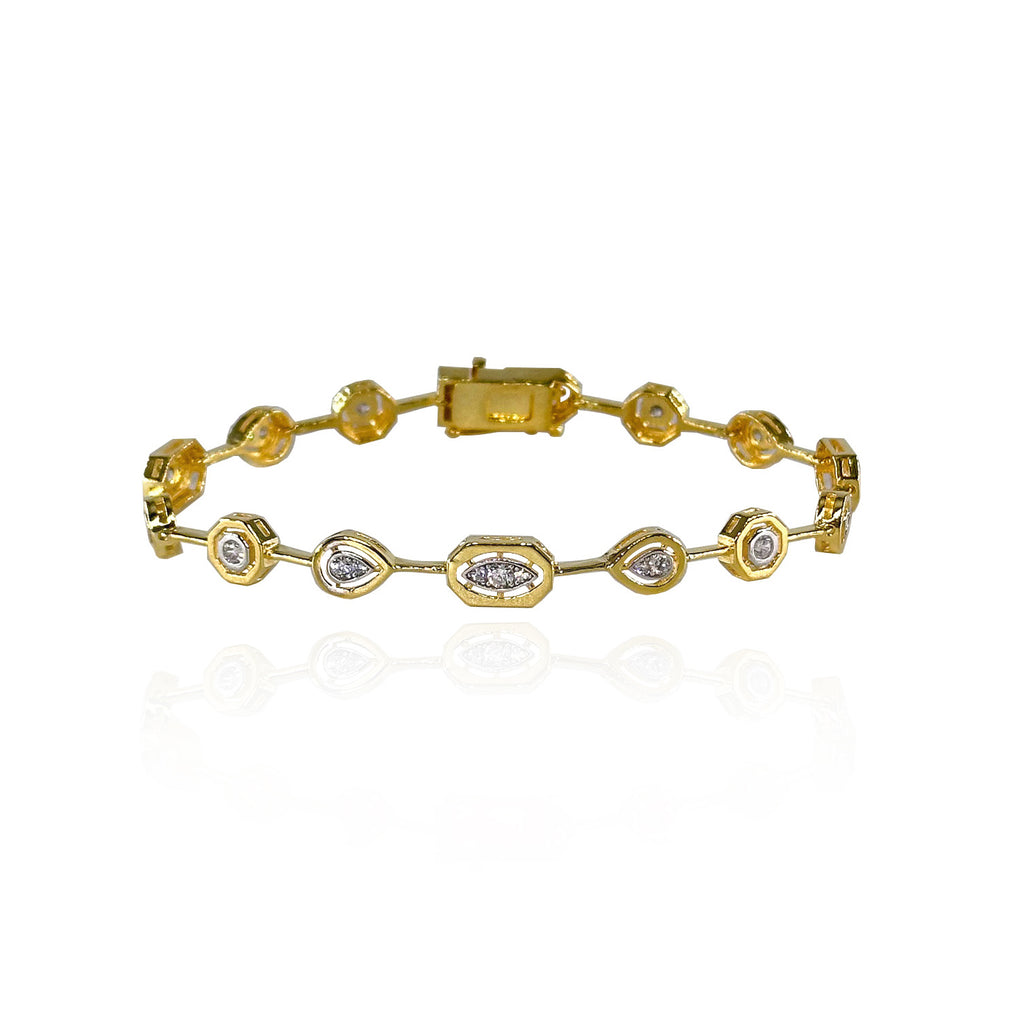 Mixed Vibe Zircon Stone Silver Bracelet
