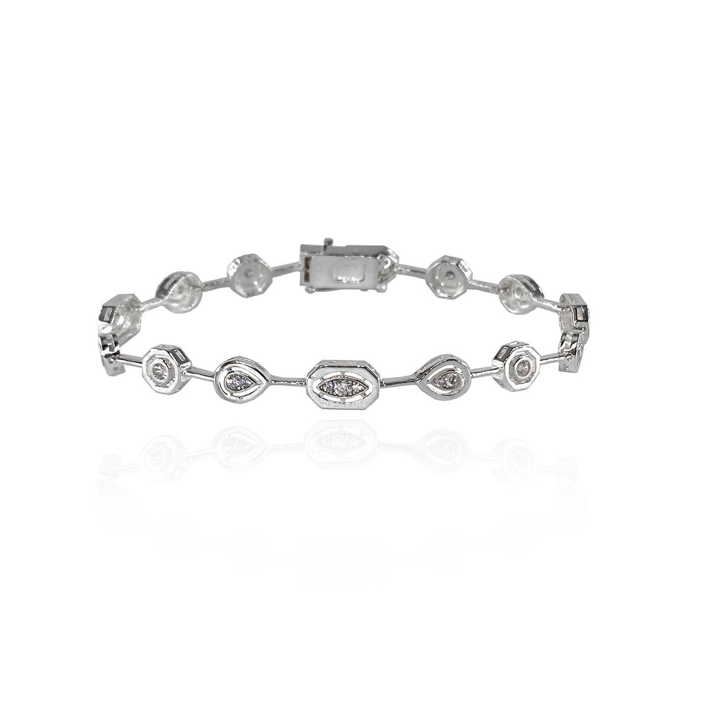 Mixed Vibe Zircon Stone Silver Bracelet
