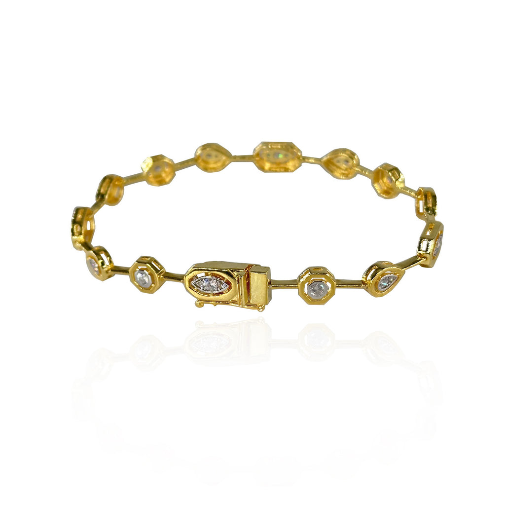 Mixed Vibe Zircon Stone Silver Bracelet