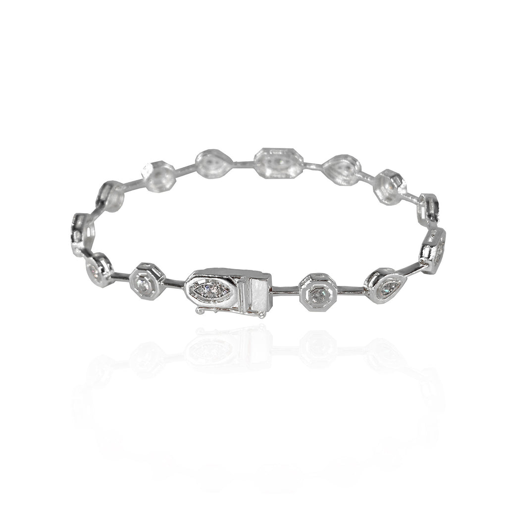 Mixed Vibe Zircon Stone Silver Bracelet