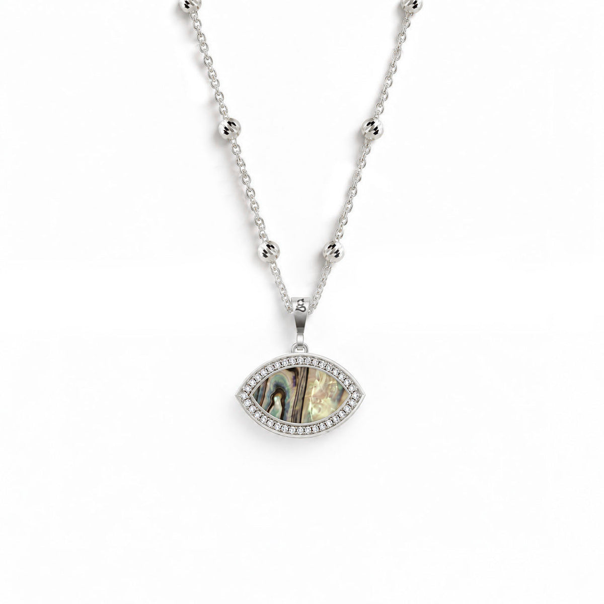 Marquise Ocean Mother-of-Pearl Silver Necklace 