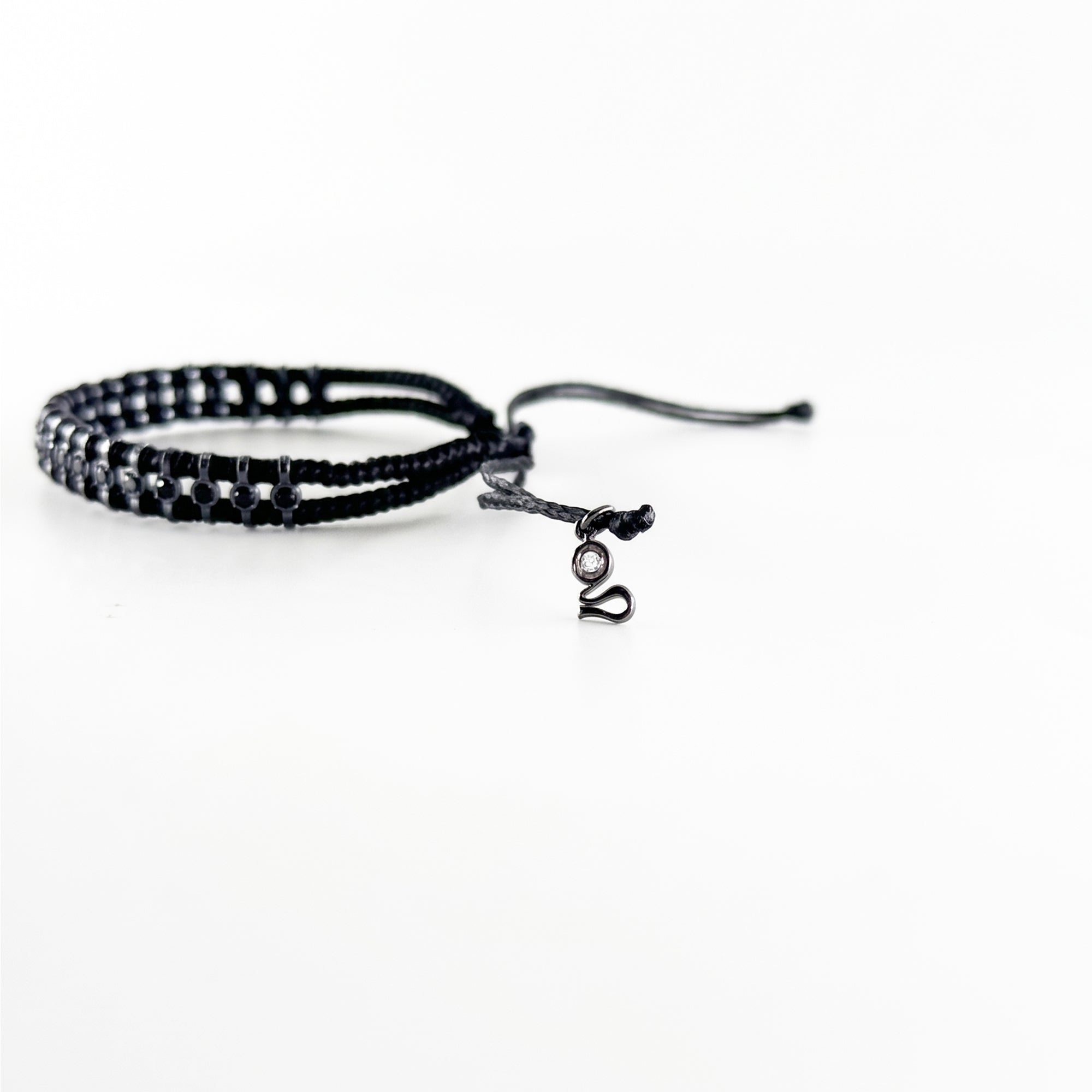 Handwoven Double Band Onyx Bracelet