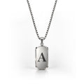 Initial Small Frame Silver Necklace