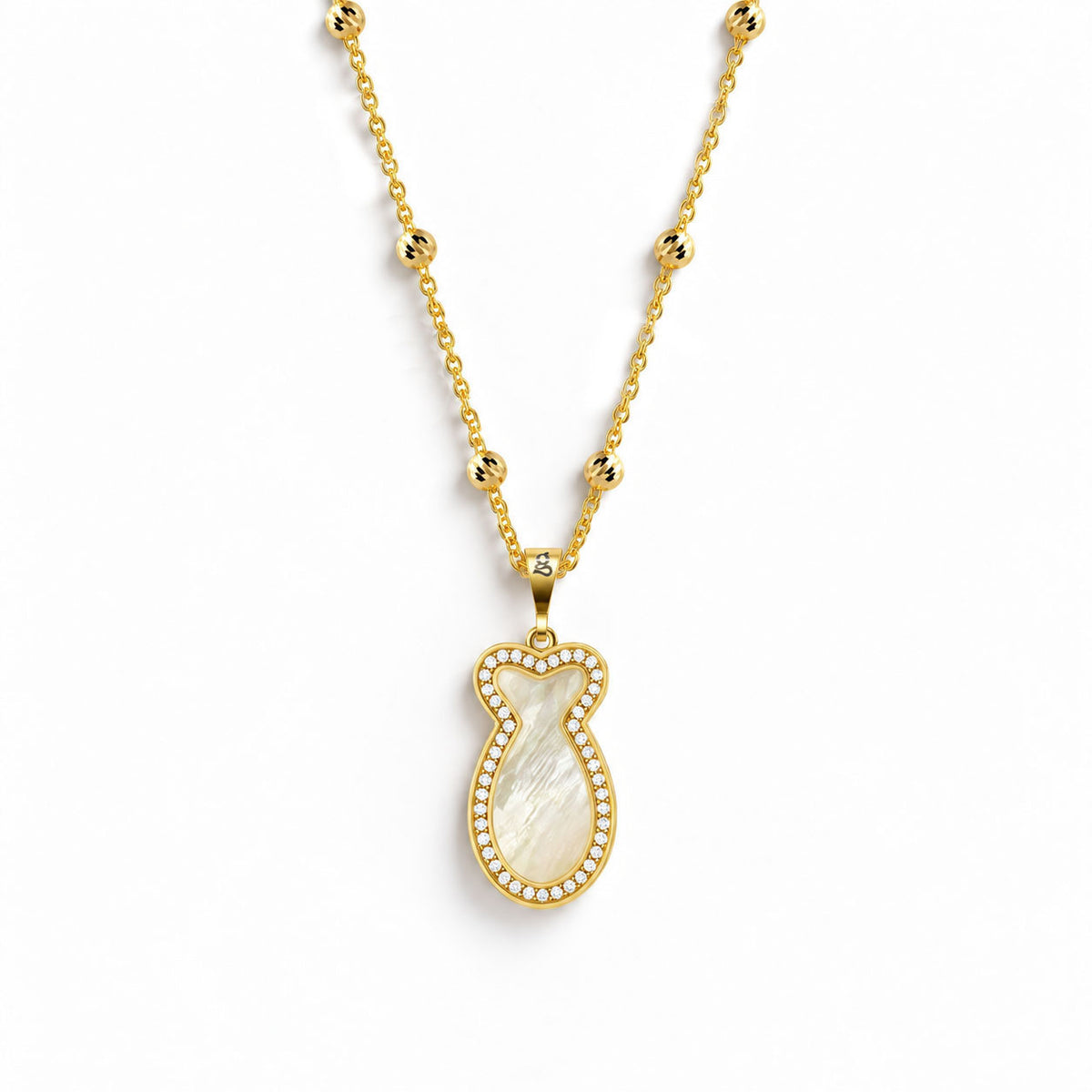 Fish Mother-of-Pearl Silver Necklace