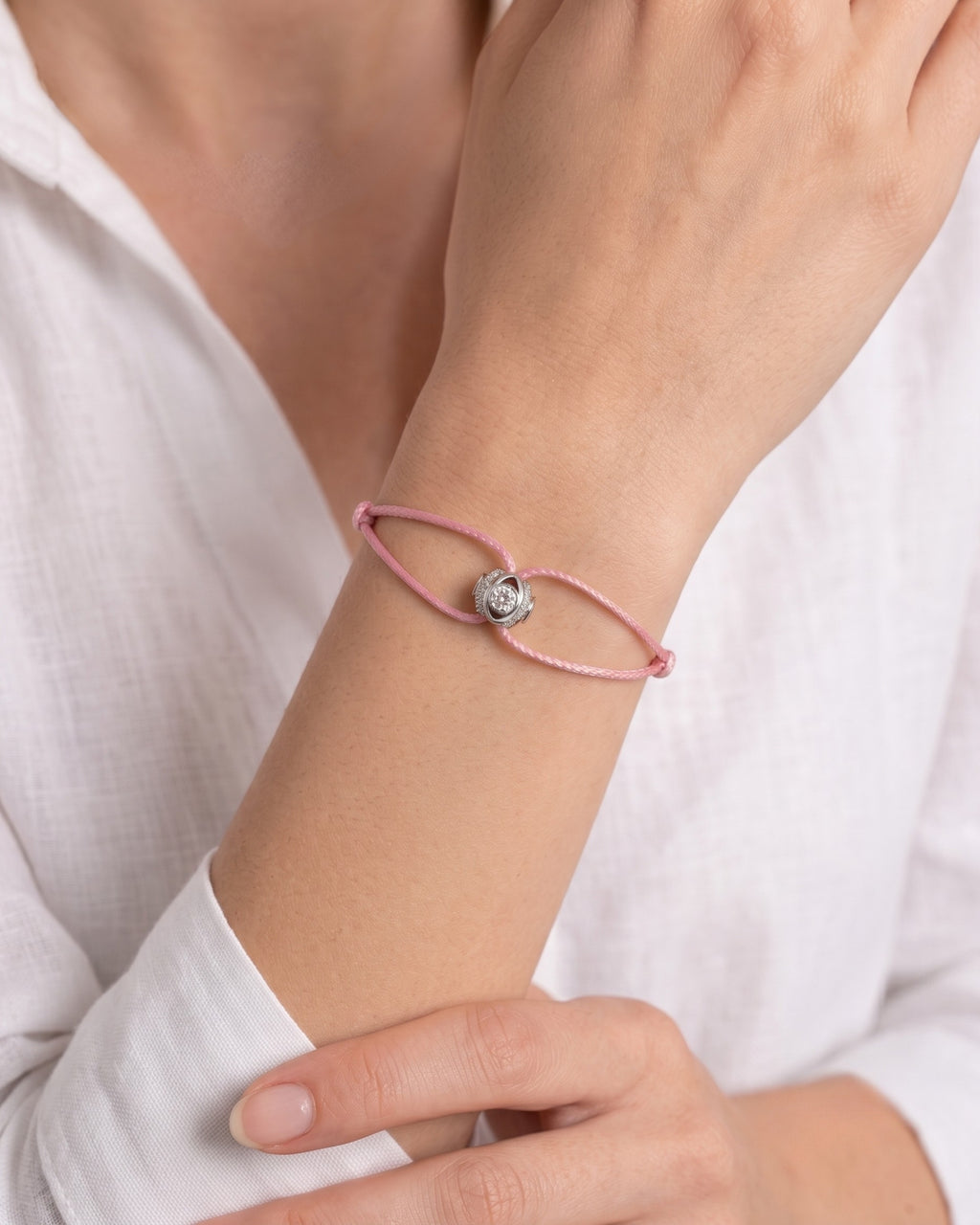 G-Ball Red Silver Cord Bracelet