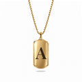 Initial Big Frame Gold Plated Silver Necklace