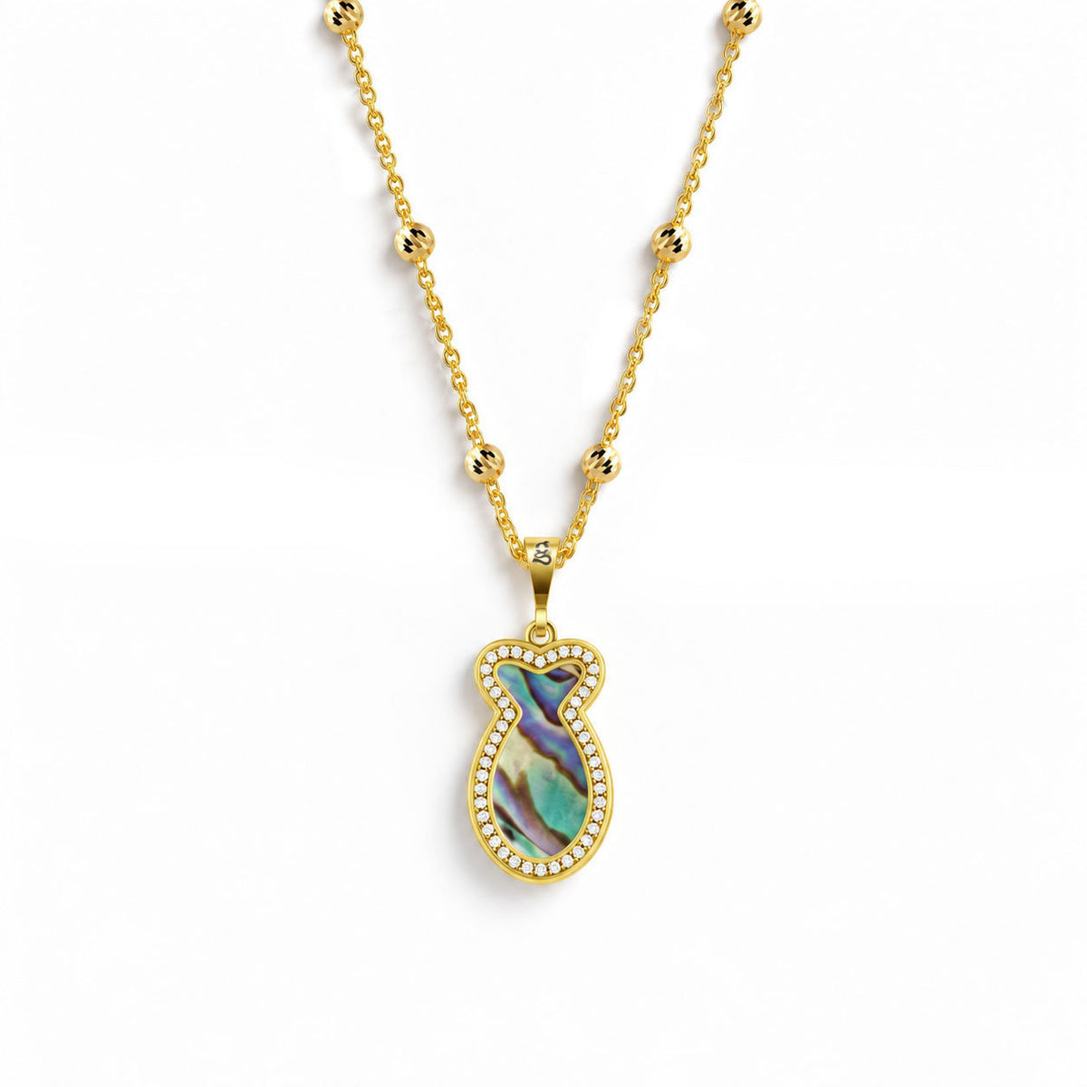 Fish Ocean Mother-of-Pearl Silver Necklace 