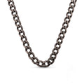 GJ Curb Chain Oksitli Gümüş Kolye