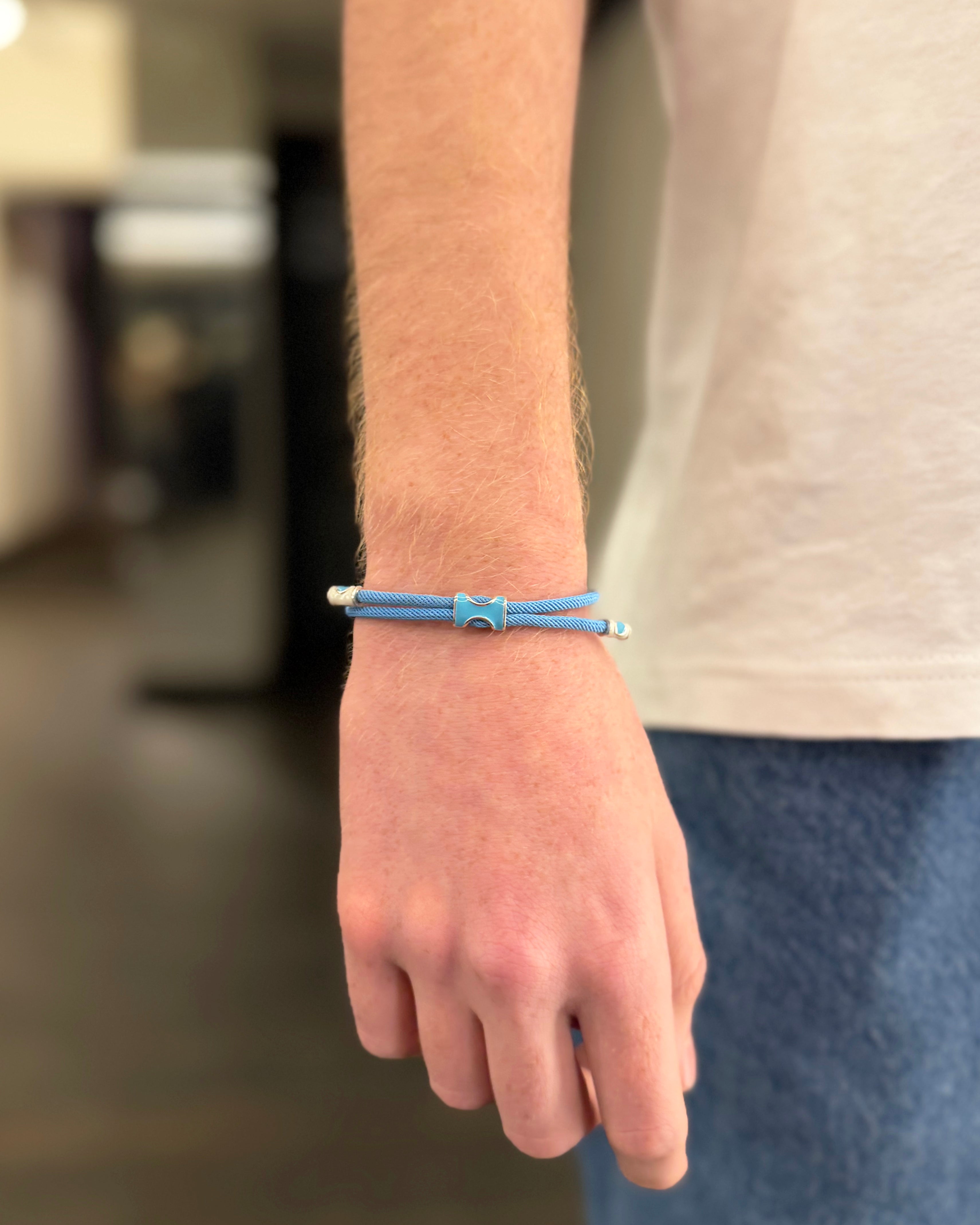 Gosi Gümüş Şans Bilekliği - Bebek Mavi