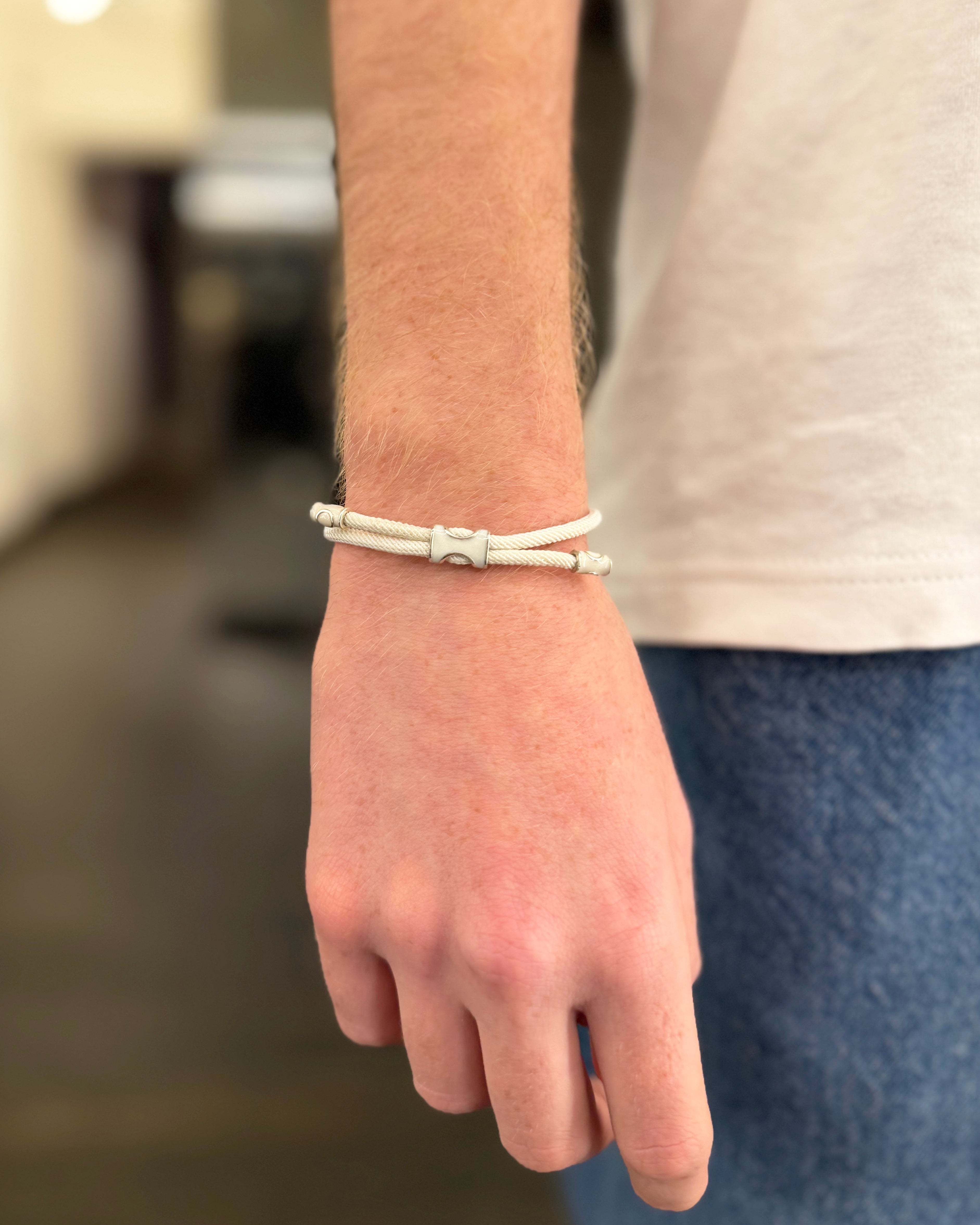 Gosi Gümüş Şans Bilekliği - Beyaz