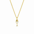 Fish-Shaped Mother-of-Pearl Gold Plated Silver Necklace 