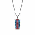 Moissanite Small Frame Pavé Tag Silver Necklace