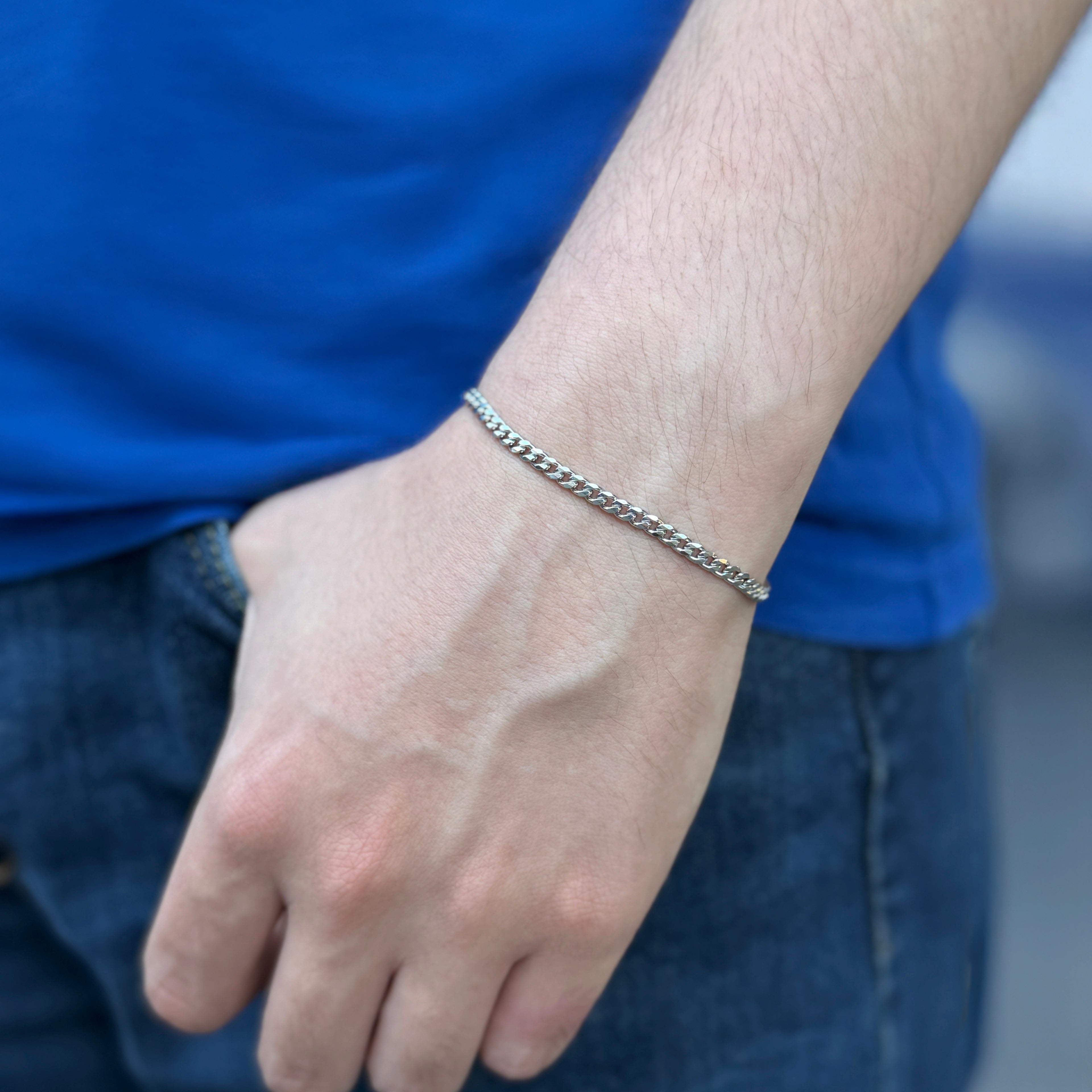 GJ Forse Chain Silver Bracelet 