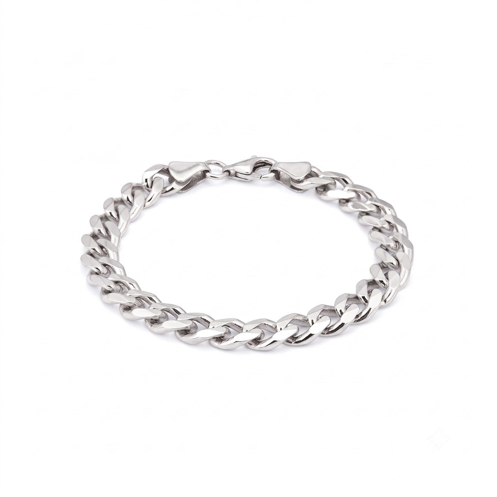 GJ Curb Chain Altın Kaplama Gümüş Bileklik