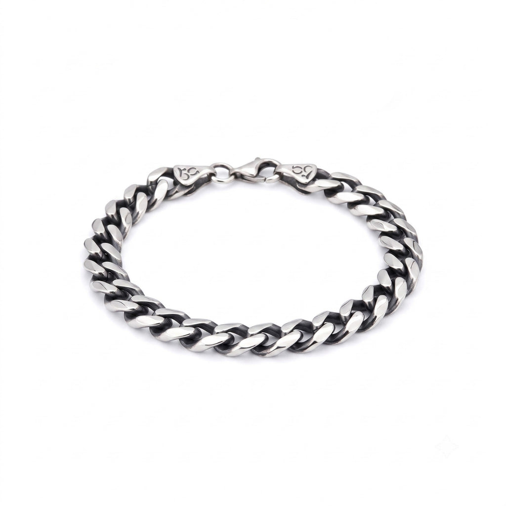 GJ Curb Chain Altın Kaplama Gümüş Bileklik