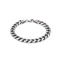 GJ Curb Chain Oksitli Gümüş Bileklik