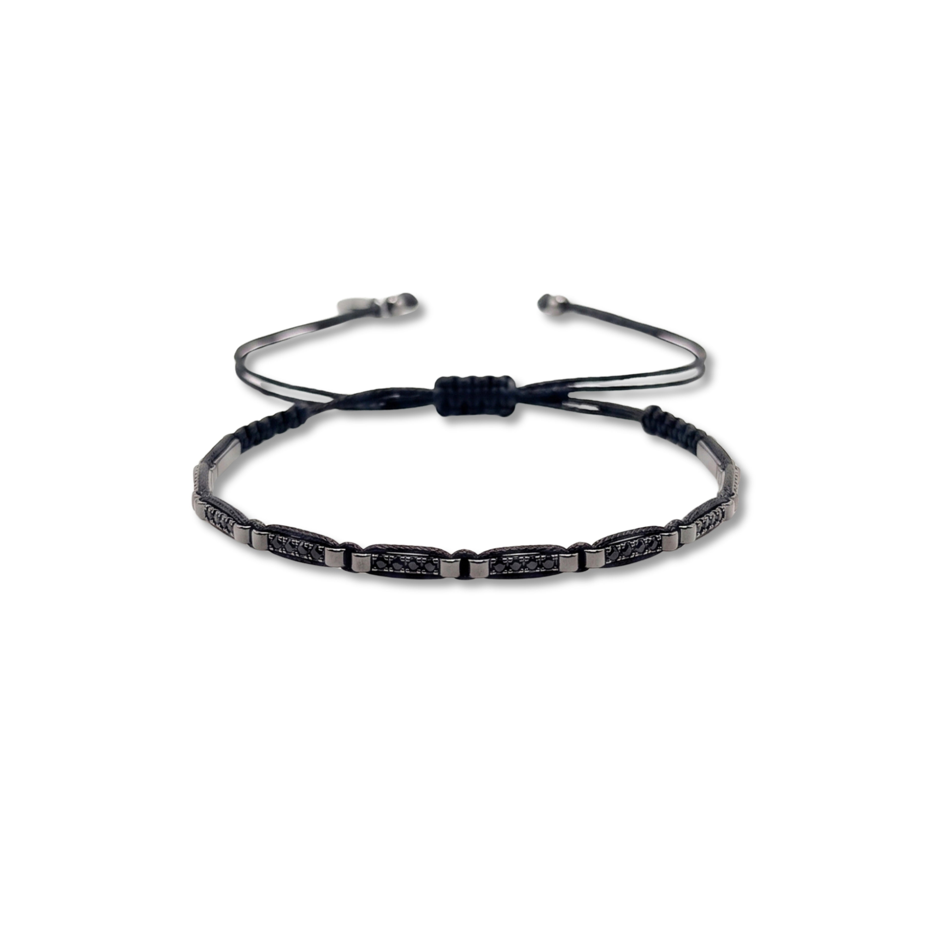 Onyx Bar Black Cord Bracelet