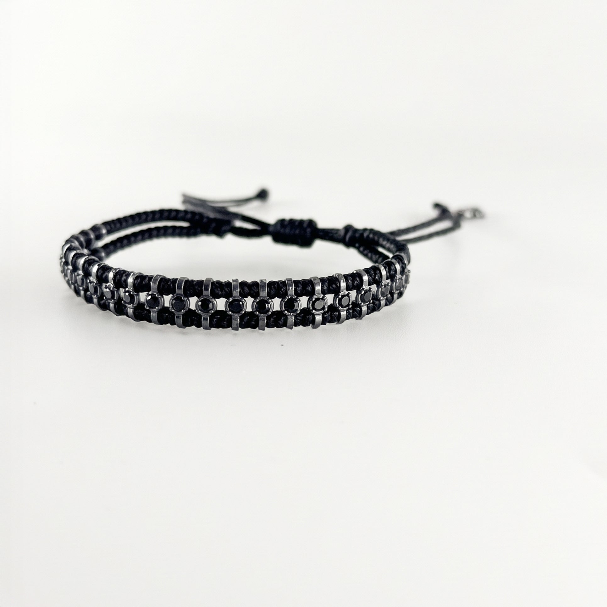 Handwoven Double Band Onyx Bracelet