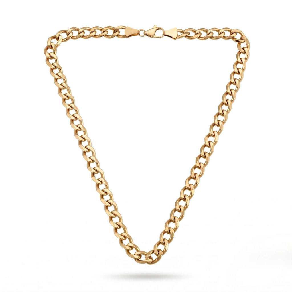 GJ Curb Chain Altın Kaplama Gümüş Kolye