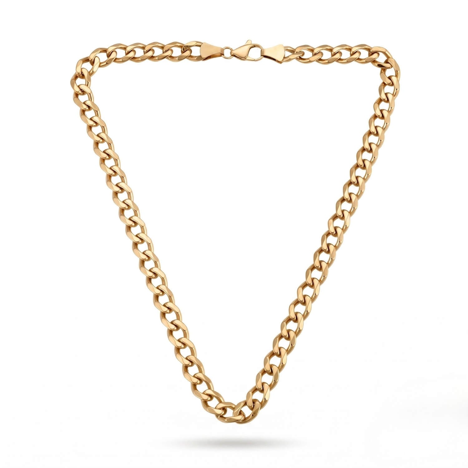 GJ Curb Chain Altın Kaplama Gümüş Kolye