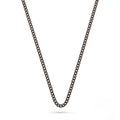 GJ Curb Chain Thin Oksitli Gümüş Kolye