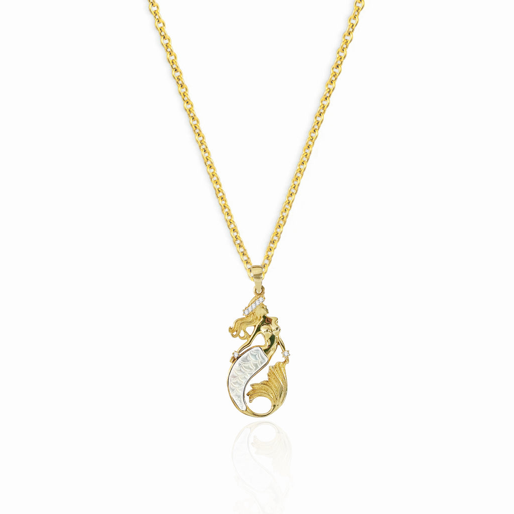 Mermaid Blue Mother-of-Pearl Silver Necklace