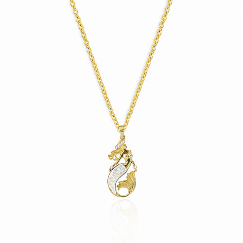 Mermaid Blue Mother-of-Pearl Silver Necklace