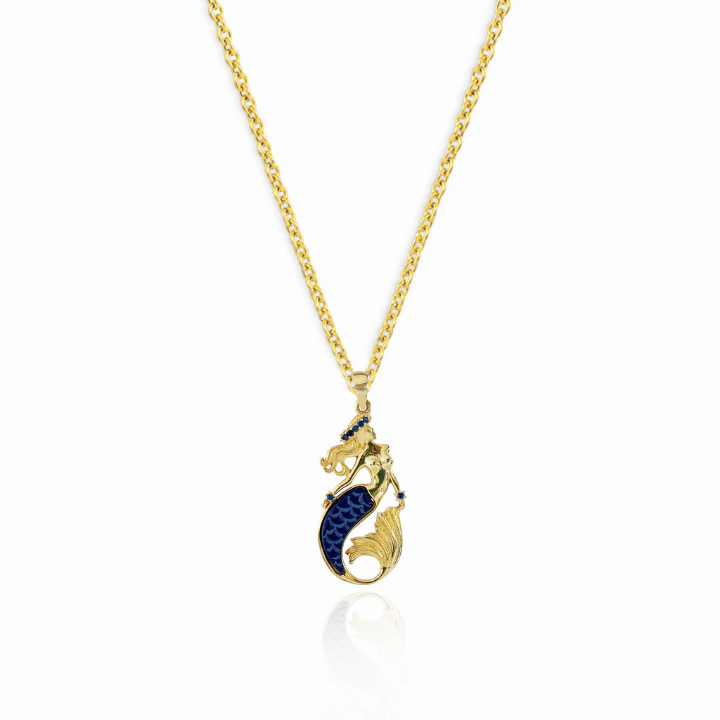 Mermaid Blue Mother-of-Pearl Silver Necklace