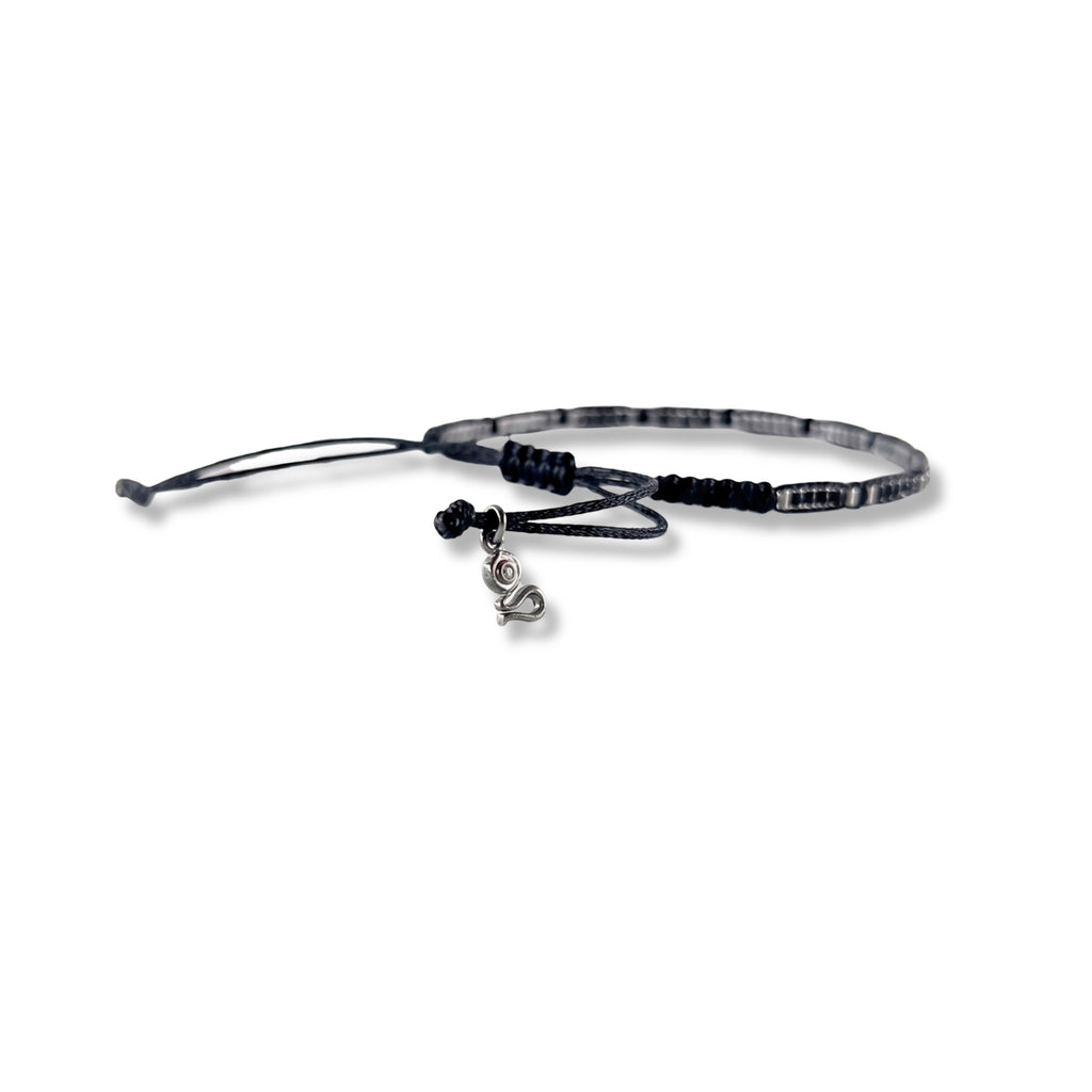 Onyx Bar Black Cord Bracelet