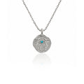 Fatima's Hand Silver Necklace with Turquoise Stone 