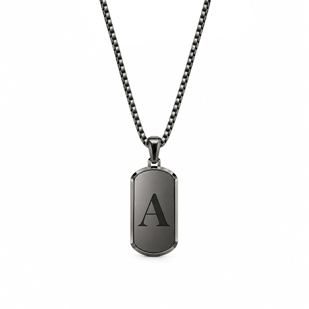 Initial Small Frame Gold Plated Silver Necklace