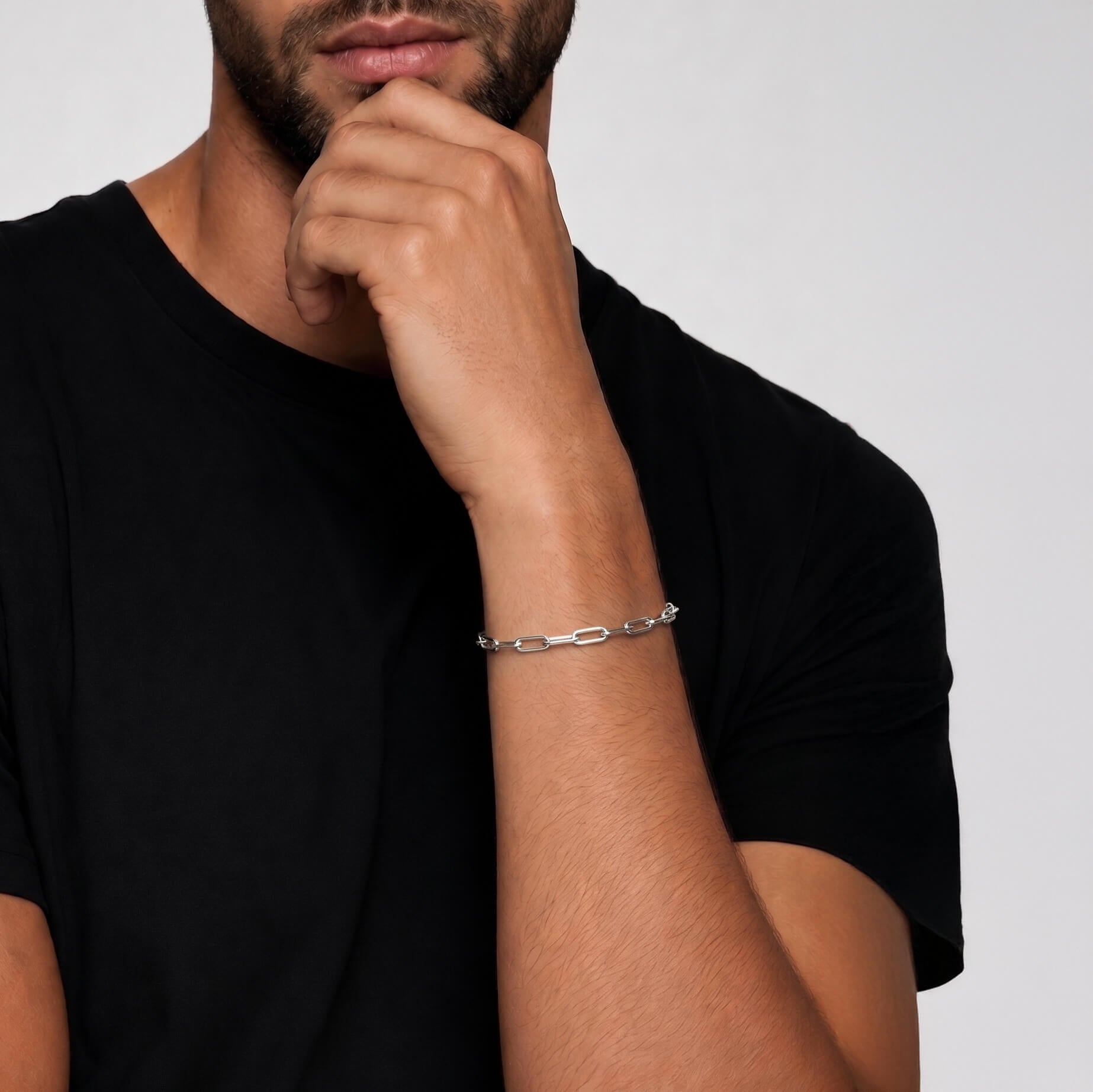 GJ Forse Chain Silver Bracelet 