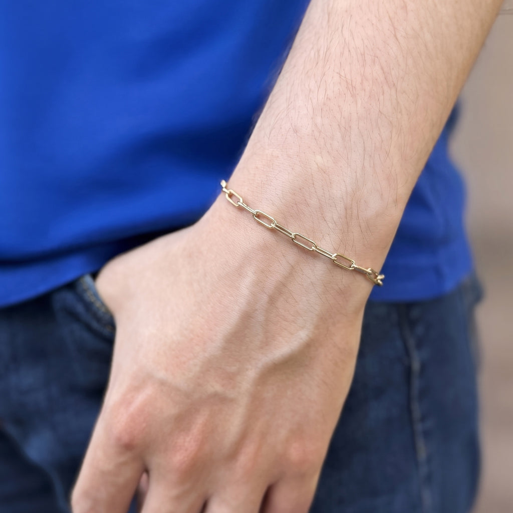 GJ Forse Chain Altın Kaplama Gümüş Bileklik