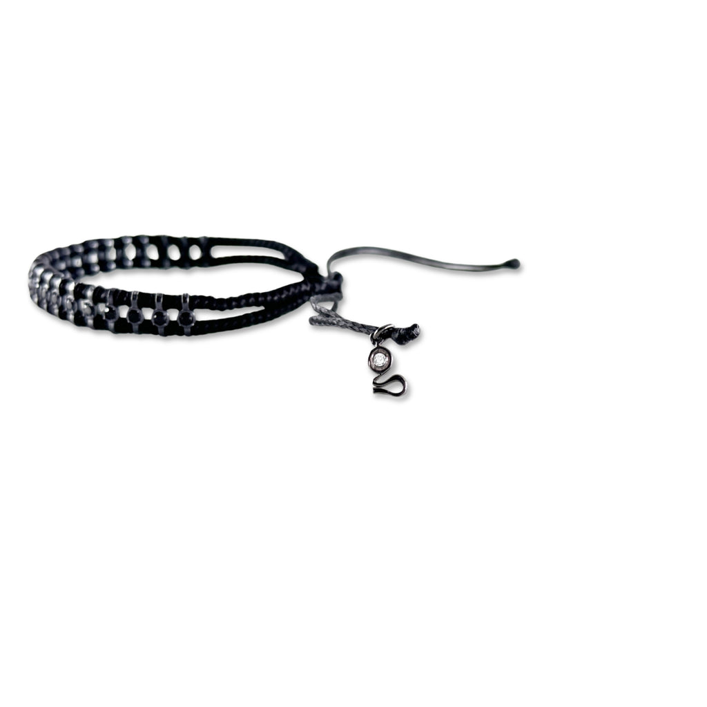 Handwoven Double Band Onyx Bracelet
