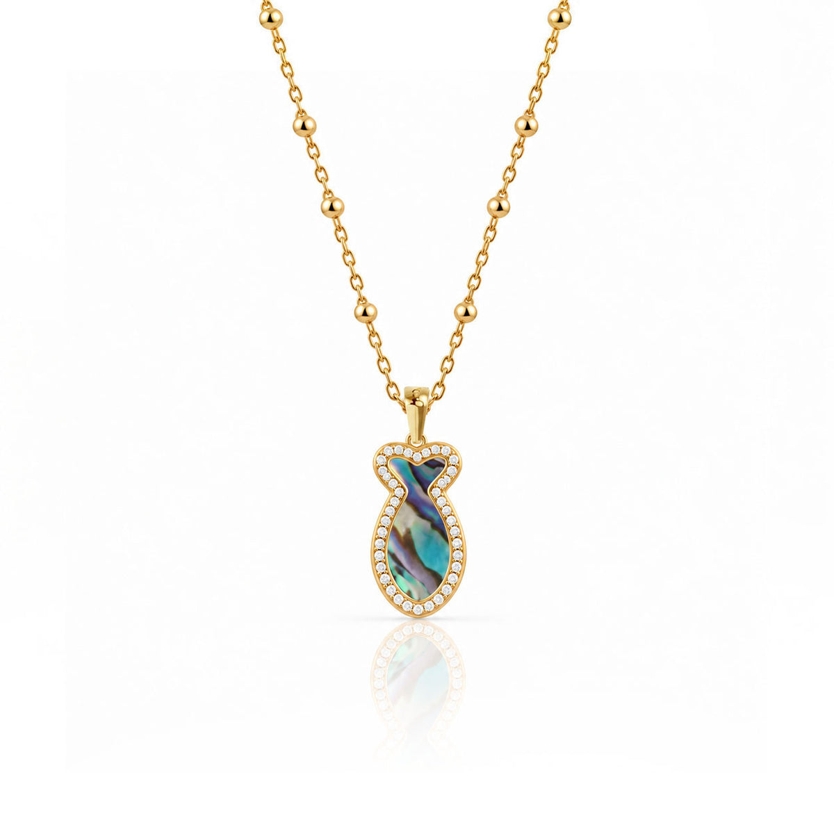 "Mini" Fish Ocean Pearl Silver Necklace