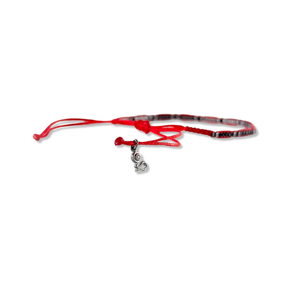 Onyx Bar Red Cord Bracelet