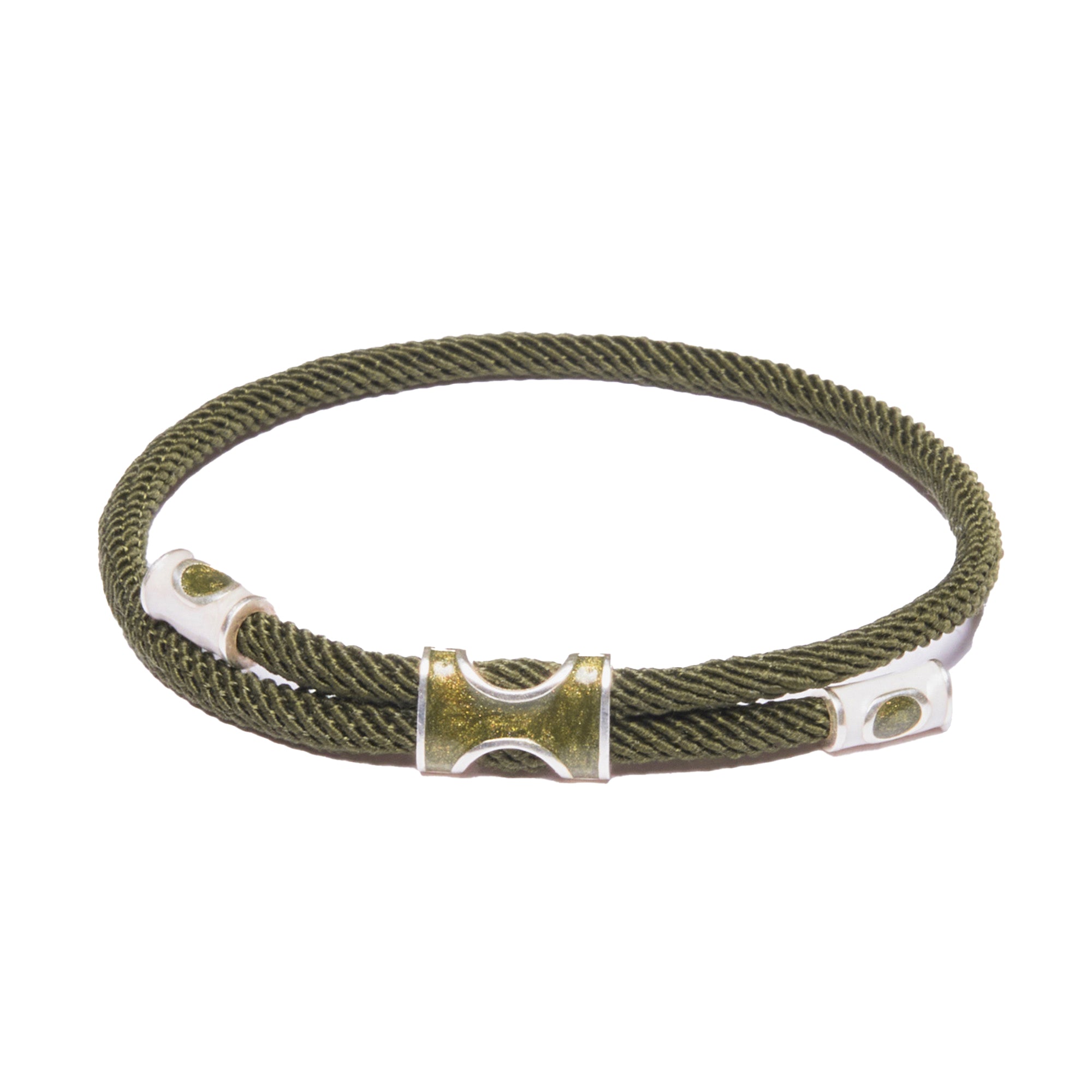 Gosi Gümüş Şans Bilekliği - Yeşil