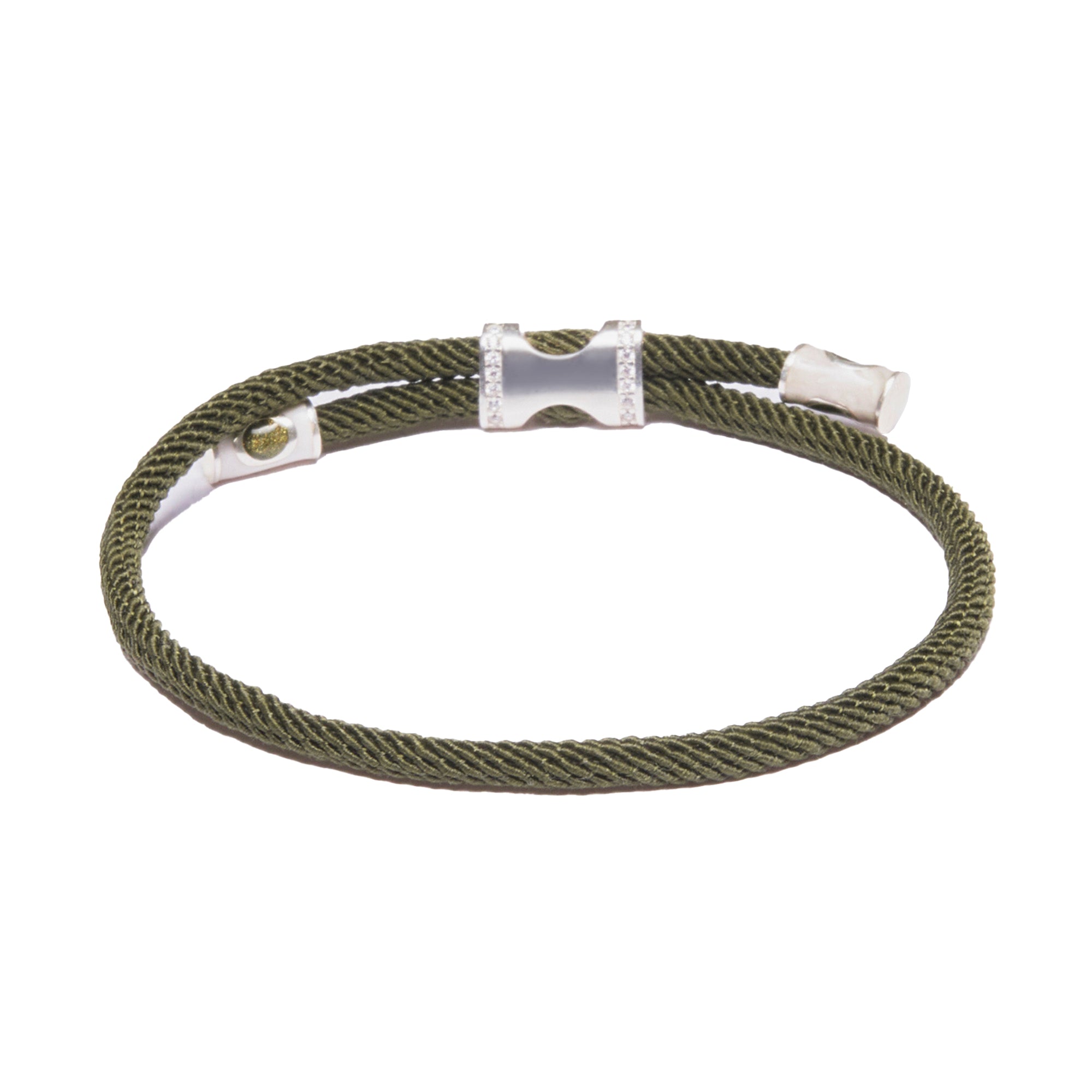 Gosi Gümüş Şans Bilekliği - Yeşil