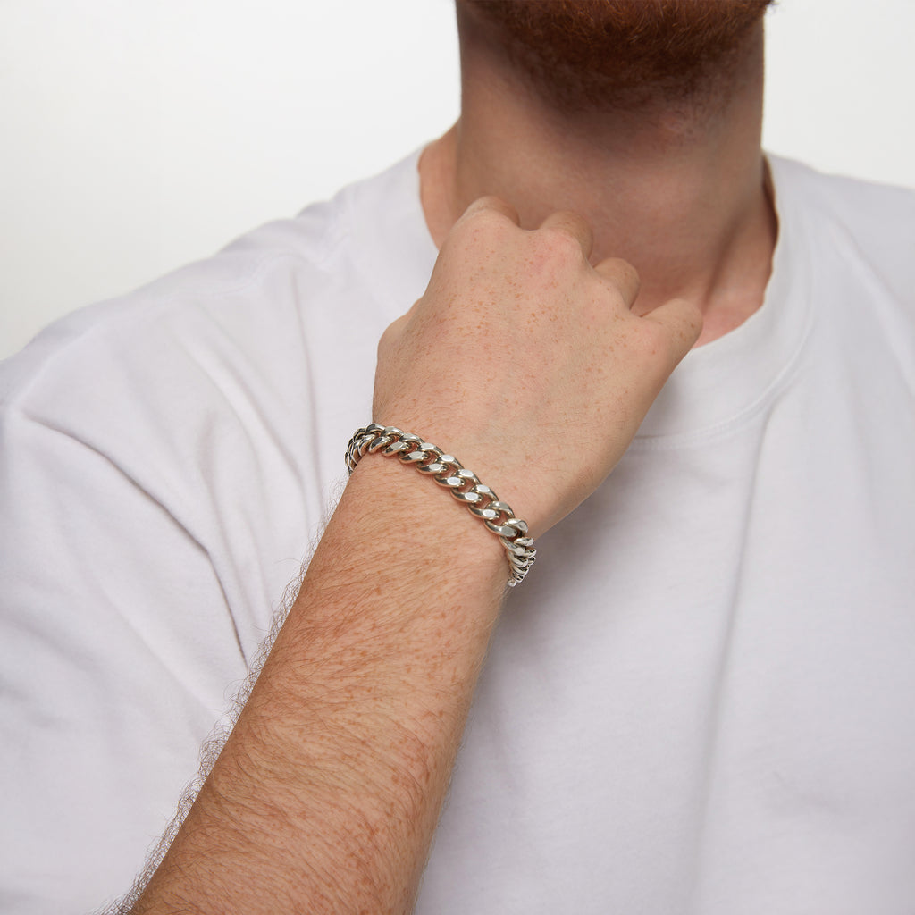 GJ Curb Chain Gümüş Bileklik