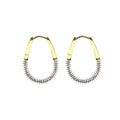 Hook Zircon Detailed Gold Plated Silver Earrings 