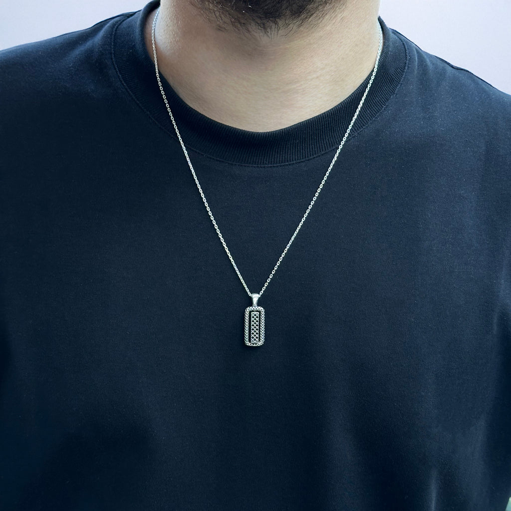 Kişiselleştirilebilir Spinner Gümüş Kolye - Büyük