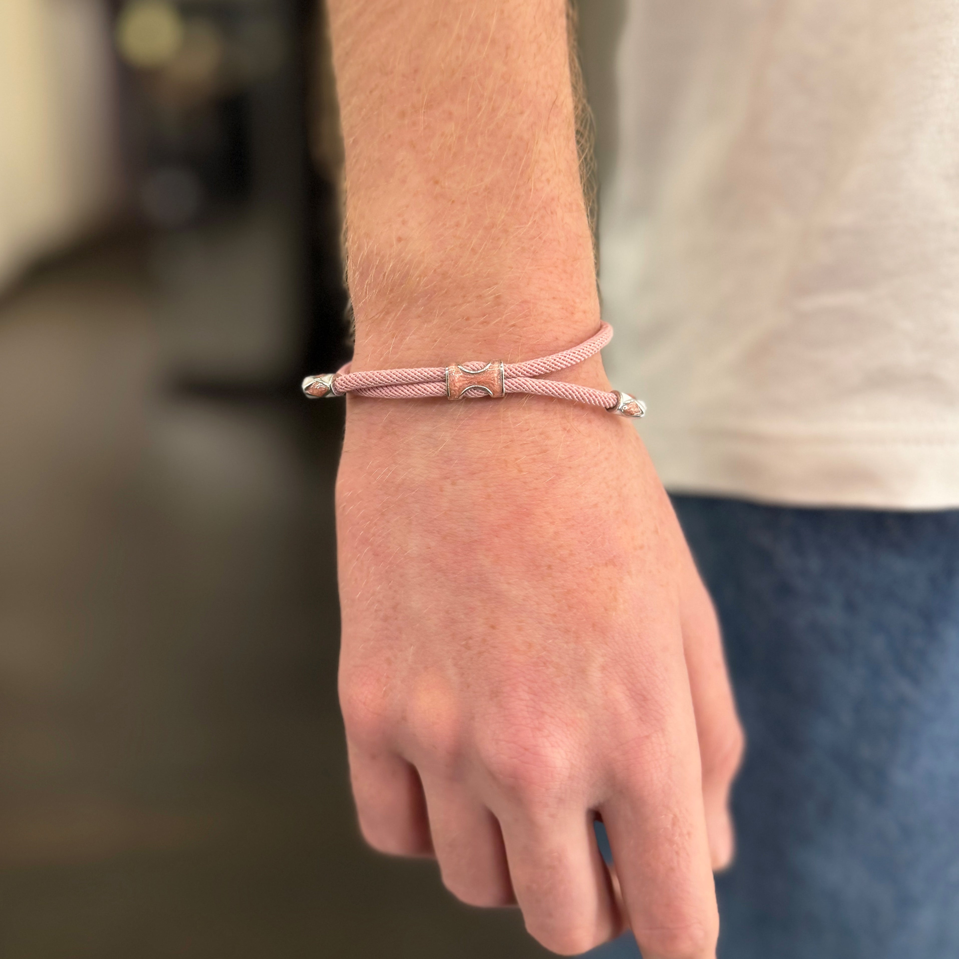 Gosi Gümüş Şans Bilekliği - Pembe