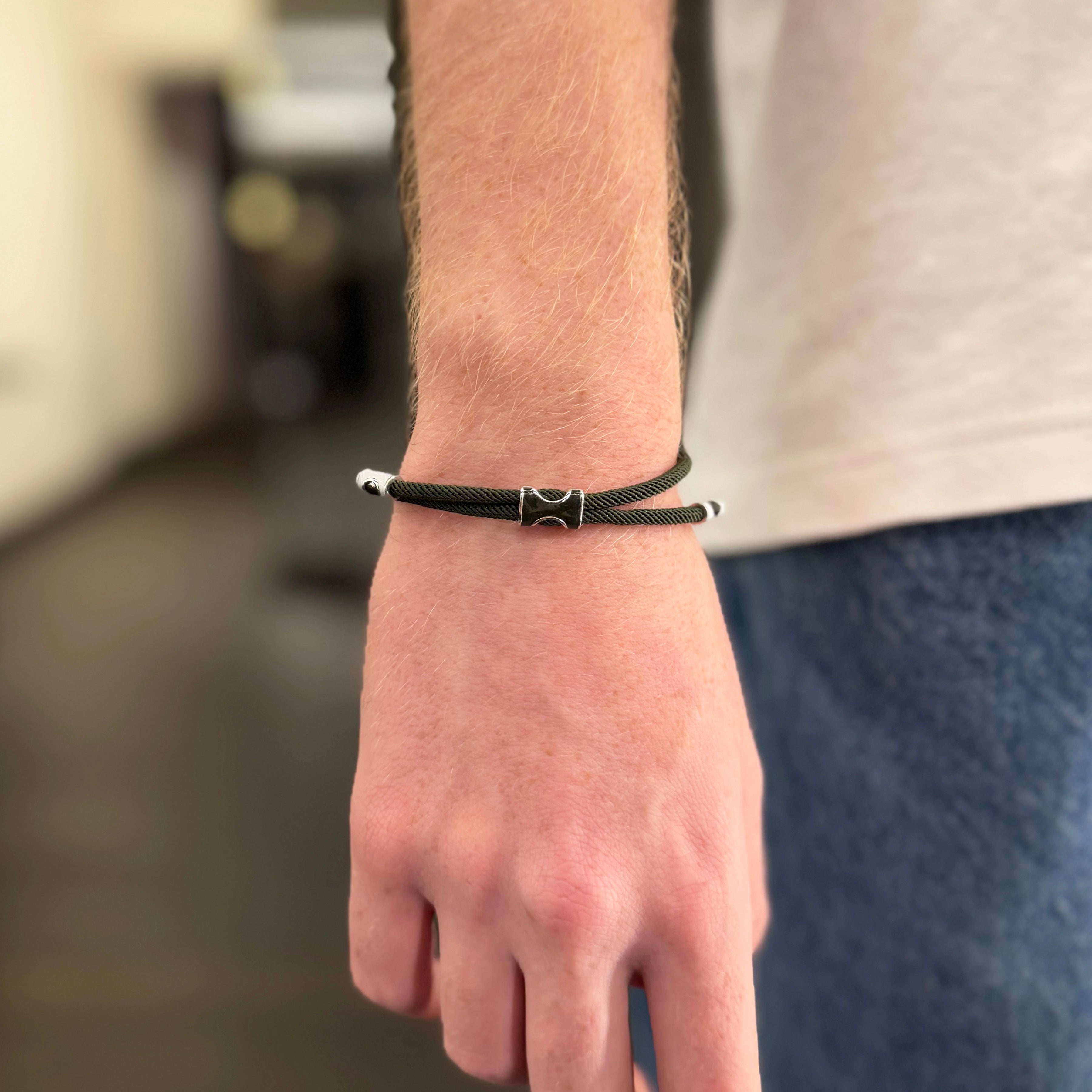 Gosi Gümüş Şans Bilekliği - Yeşil