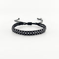 Handwoven Double Band Onyx Bracelet