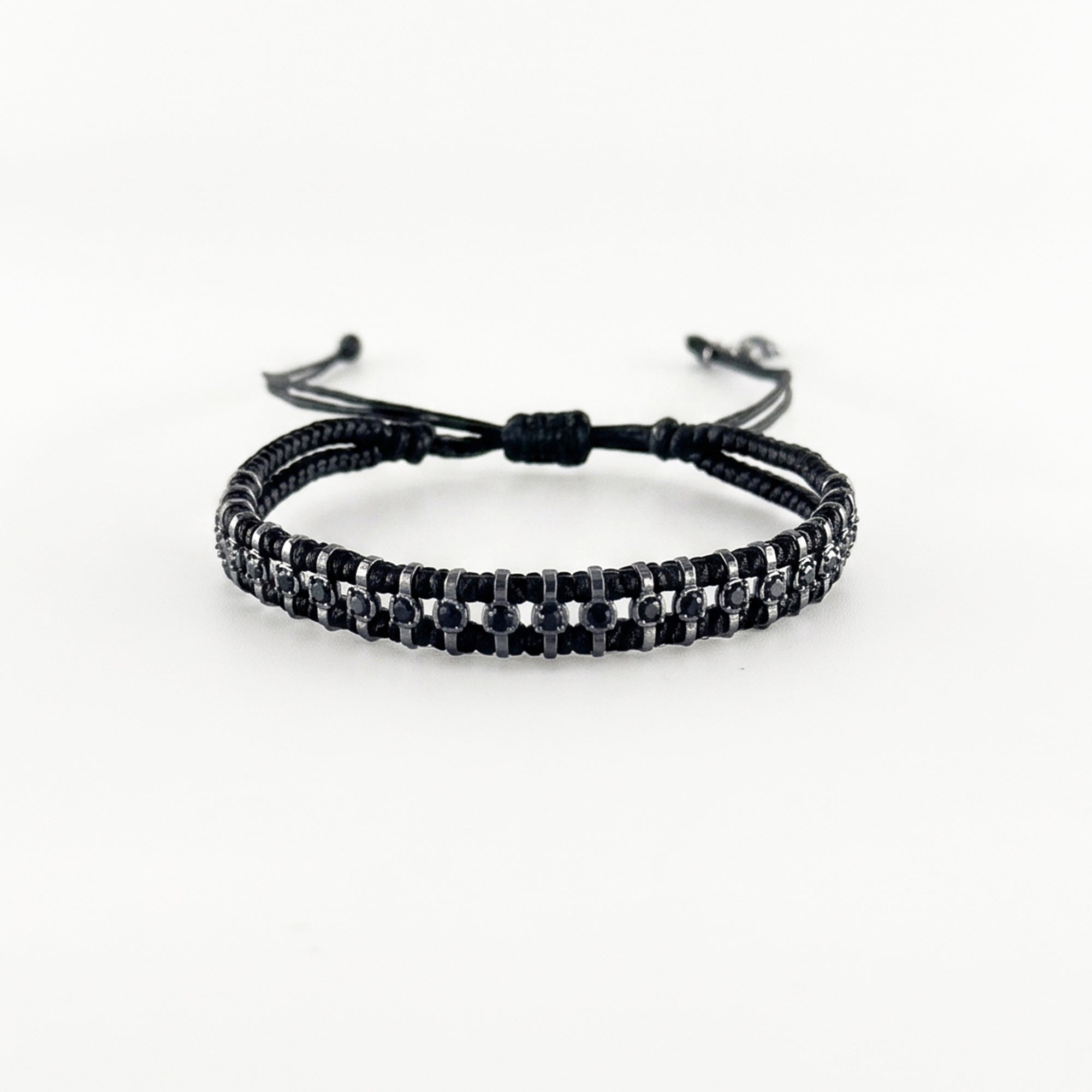 Handwoven Double Band Onyx Bracelet