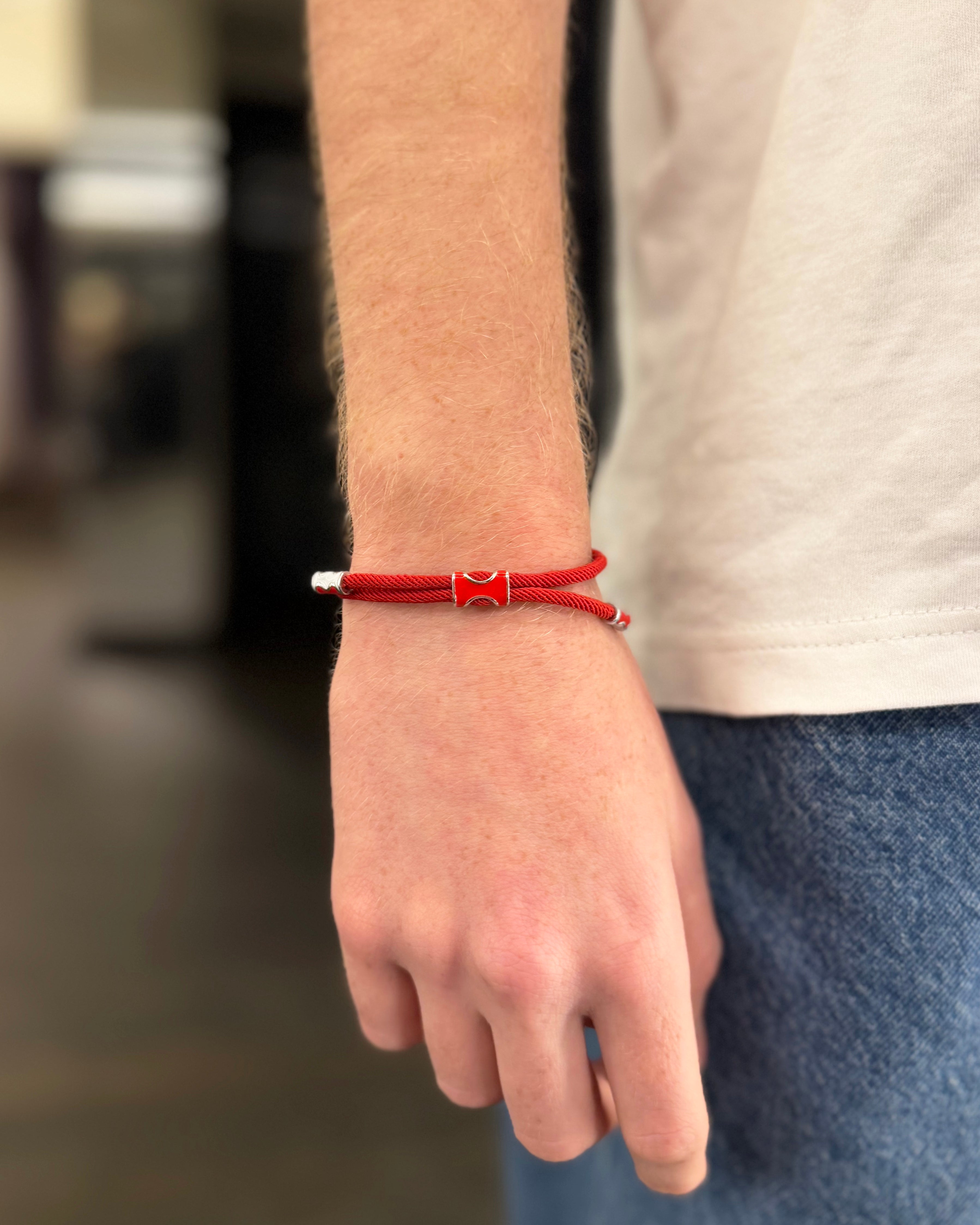 Gosi Gümüş Şans Bilekliği - Kırmızı