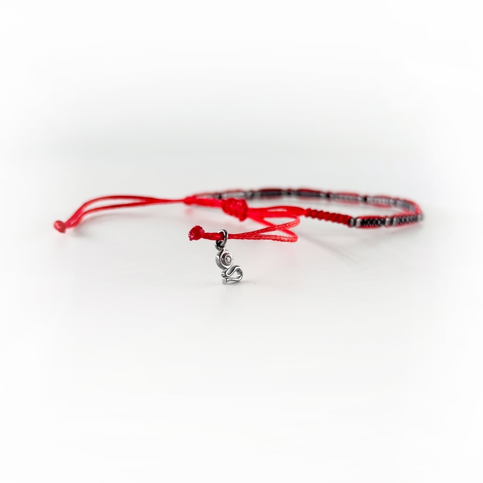 Onyx Bar Red Cord Bracelet